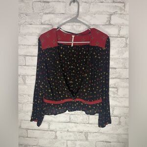 Free People Where We Roam Blouse Folksy Cottage Core Vibes